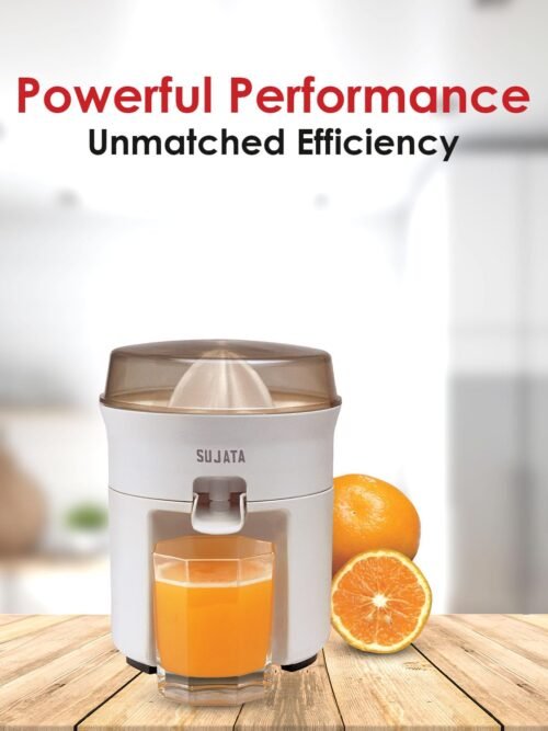 Sujata Citromatic Juicer|40 Watts|110 RPM|Direct Flow for Unlimited Capacity|Citrus Juicer| (White)